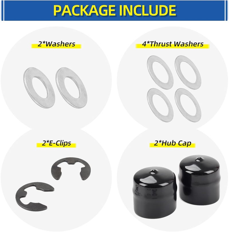 GICOOL Lawnmower Wheel Hardware Kit, Compatible with Husqvarna Craftsman AYP Poulan Huskee Jonsered 532188967 532121749 812000029 121748X 121749X 583512801 532436874 12000029 - Image 2
